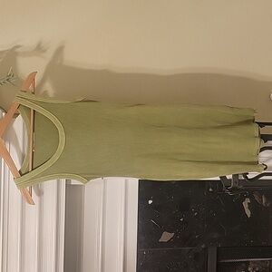 NWOT Project Social T Ribbed Scoop Neck Mini Dress in Green, sz medium